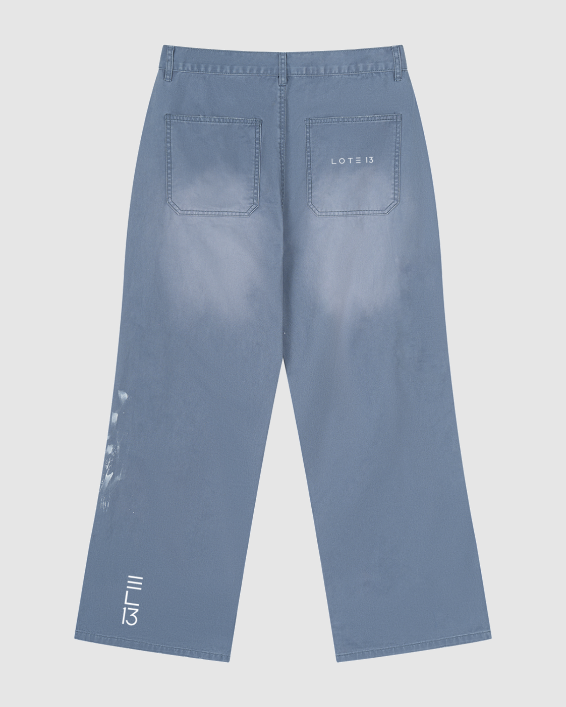 Sector cielo splatter denim pants back view