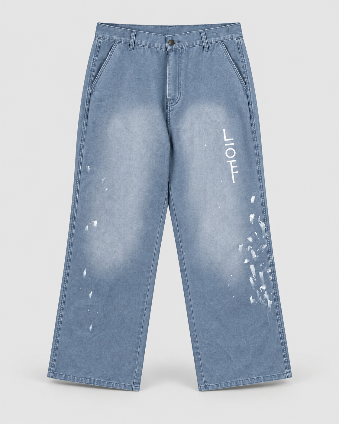 Sector cielo splatter denim pants